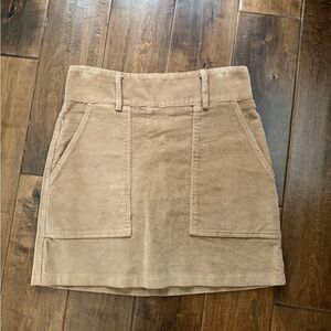 Stylish Tan Corduroy Mini Skirt
